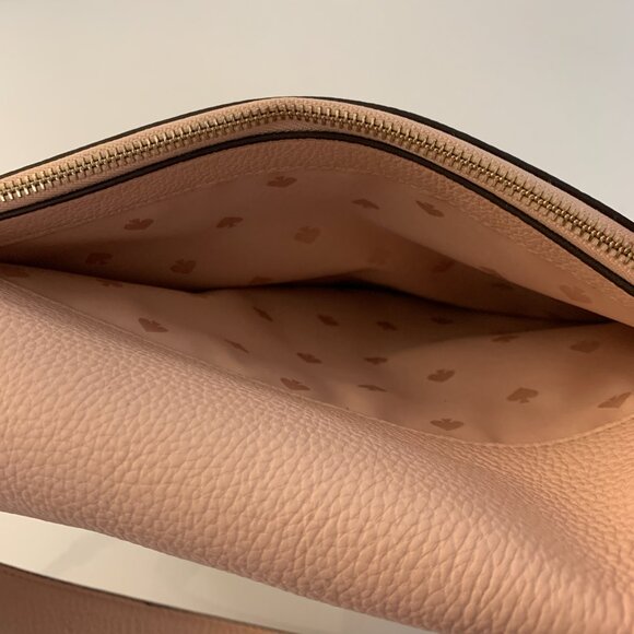 Kate Spade - Medium Flap Shoulder Bag - Pebbled leather - Rose Smoke - Picture 6 of 13